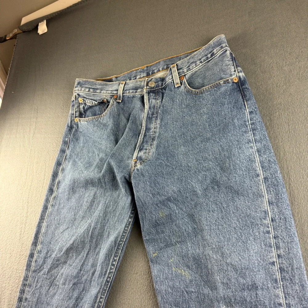 Vintage Levis 501 Jeans Men's 35x36 Blue Button Fly Regular Fit Straight Leg Y2K